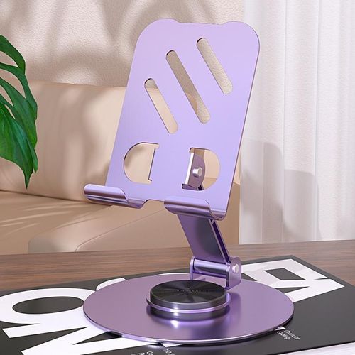 product_image_name-Generic-All-metal Desktop Phone Tablet Stand Folding And Rotating - Purple-1