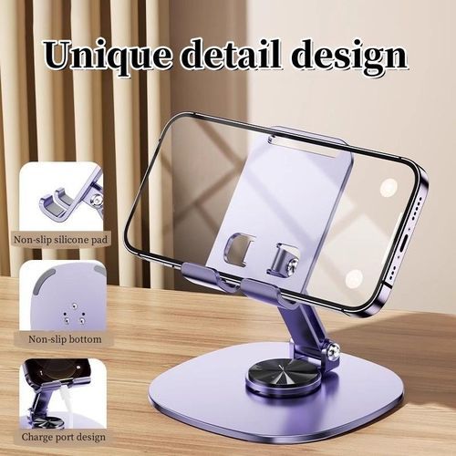 product_image_name-Generic-All-metal Desktop Phone Tablet Stand Folding And Rotating - Purple-3