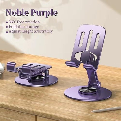 product_image_name-Generic-All-metal Desktop Phone Tablet Stand Folding And Rotating - Purple-5