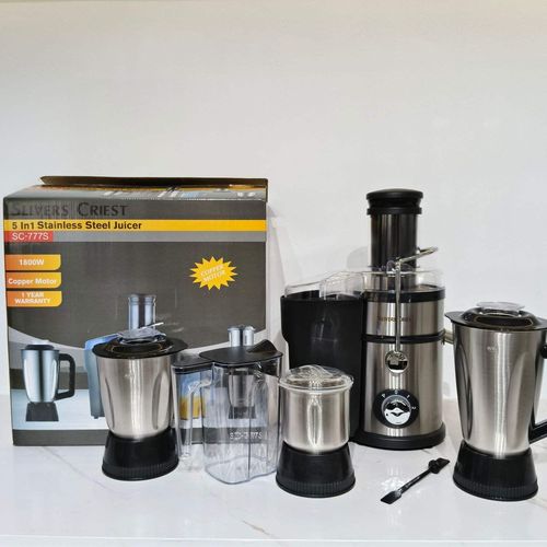 product_image_name-Generic-5-in-1 Multifunctional Blender & Juicer Machine – 3-Speed Food Processor with Stainless Steel Blades, Grinder, Mixer, Chopping and Juice Extractor – 2.5L Capacity, 1800W, Commercial & Home Use - Black/ Silver-1