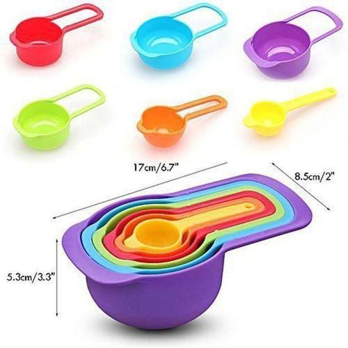 Generic 6Pieces Plastic Measuring Spoons - Multicolor