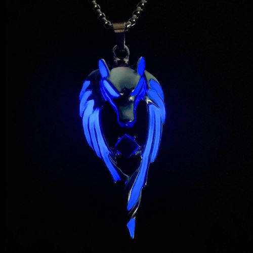 product_image_name-General-Wolf  Necklace Pendant for Women Men Stainless Steel Luminous Animal Wolf Totem Necklace Teen Halloween Glow in the Dark Jewelry-4