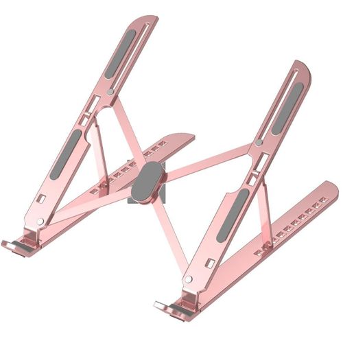product_image_name-White Label-Adjustable Aluminum Laptops Stand - Rose Gold-1