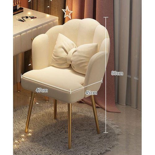 product_image_name-Generic-Luxury Sofa Vanity Chair with Metal Chair Legs For Kids - Cream-1