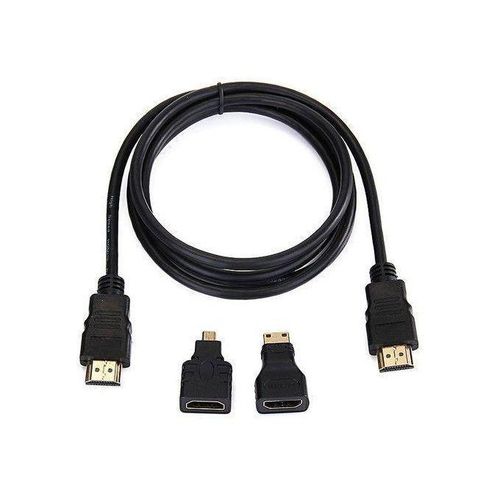 product_image_name-Generic-Universal 3-in-1 HDMI Cable Kit - 1.5m High Speed - Includes Mini & Micro HDMI Adapters - Black-2