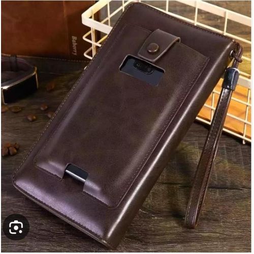 AD Classic leather Long Wallet Pouch for Men - Brown - image 2