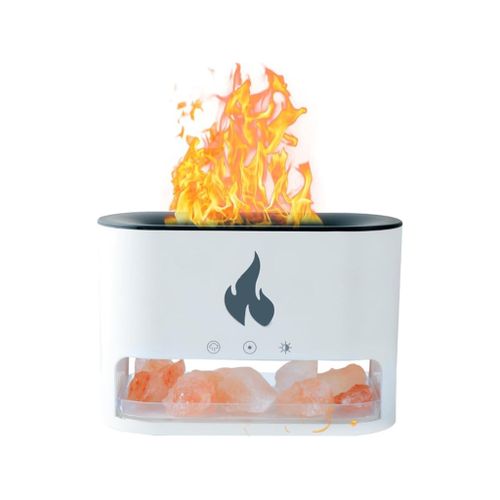 product_image_name-White Label-Flames Diffuser with Crystal / Salt Stones - 250ml - White-1