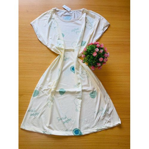 product_image_name-Generic-Women’s Cute Cartoon Print Short Sleeve Nightdress – White-1