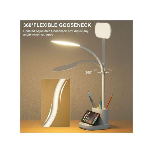 Generic 4800mAh High Capacity Rechargeable LED Desk Lamp, Eye-Caring Table Lamp withPen Holder & Phone Stand, 3 Colors Foldable Study Light, Dimmable Touch ControlNightlight for Student Reading - image 7
