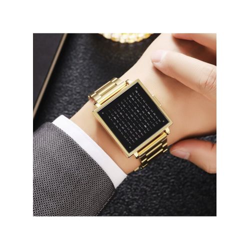 Fashion Multifunctional Electronic Watch Date Display Square - Gold - image 4