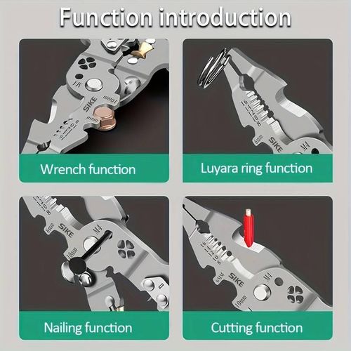product_image_name-Generic-Foldable Multi-Purpose Electrician's Industrial Grade Wire Strippers, Durable High Carbon Steel Precision Tools for Cutting, Crimping and Stripping - Perfect for All Electrical Work-3