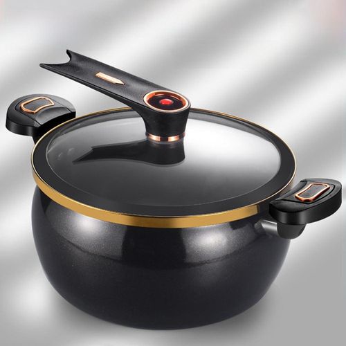 product_image_name-Generic-Mini pressure cooker with enamel ceramic crystal inner pot, 2.1 gallons/8 liters, fast heating non-stick saucepan, with safety lock handle and stand-up transparent lid.-4
