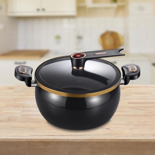 product_image_name-Generic-Mini pressure cooker with enamel ceramic crystal inner pot, 2.1 gallons/8 liters, fast heating non-stick saucepan, with safety lock handle and stand-up transparent lid.-7