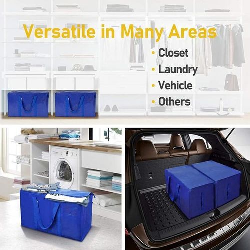 product_image_name-Generic-Extra Large Packing Bag With Zipper Handle Reusable Plastic Moving Tote Heavy Storage Tote Clothes Storage Container-5