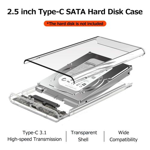product_image_name-Generic-Hard Disk Case Type-C Transparent HDD Enclosure High-Speed Transmission for 2.5 Inch SATA HDD/SSD-6