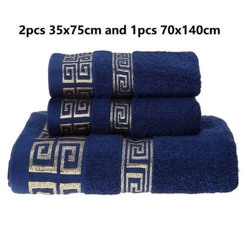 product_image_name-Generic-Set of 3 Quick Dry Bath Towels, 100% Cotton 1 Bath Towel, 2 Hand Towels-3