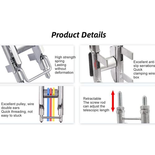 Generic Conduit Cable Puller For Electricians Wire Threading Aids with Pulley and Reel - Silver - image 6