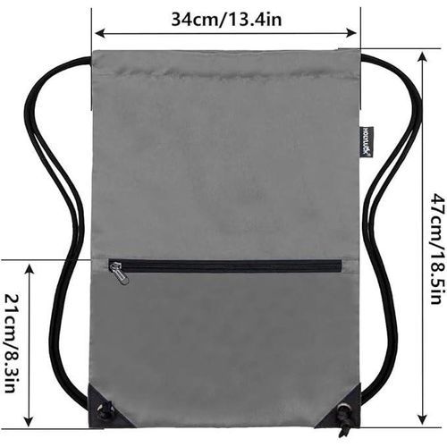 product_image_name-Generic-Drawstring Backpack Bag Sport Gym Sackpack Dark Grey-2