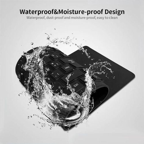 Generic USB Wired Foldable Silicone Keyboard - Black - image 2