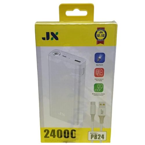 product_image_name-Generic-JX PB24 24000mAh High-Capacity Fast Power Bank - White-1