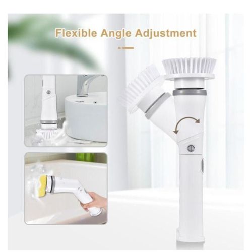 product_image_name-Generic-Multipurpose Quality Electric Spin Scrubber  Cordless  Chargerble Cleaning Bruah  - White -3