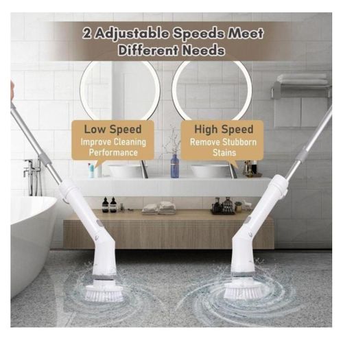 product_image_name-Generic-Multipurpose Quality Electric Spin Scrubber  Cordless  Chargerble Cleaning Bruah  - White -5