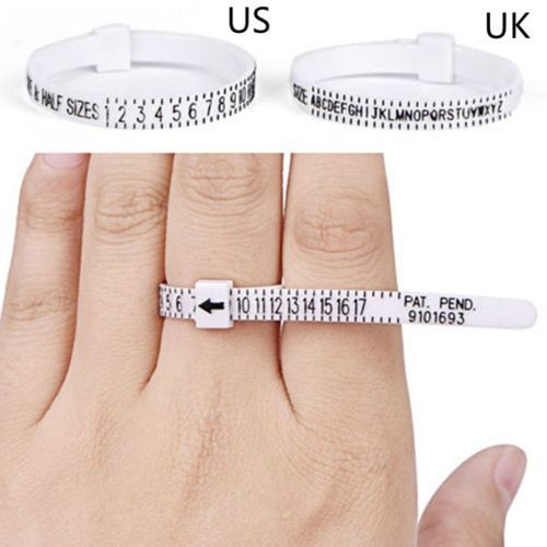 HEVIRGO UK/US Standard Finger Ring Size Measuring Tape for Handmade DIY  Jewelry Shop Plastic Gold - Walmart.com