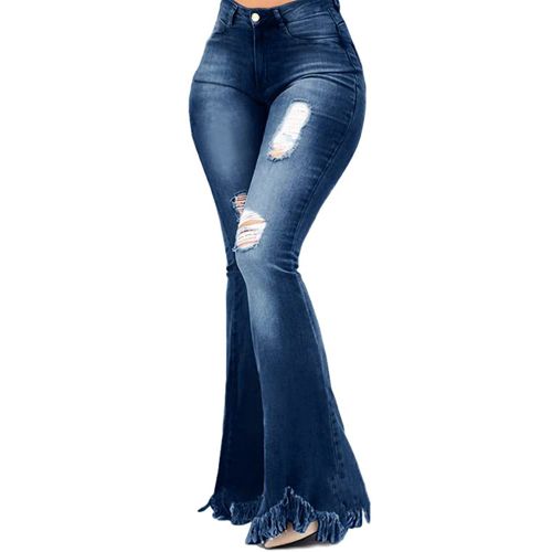 MAWCLOS Women Fake Jeans High Waist Faux Denim Pant Slim Leg Plus