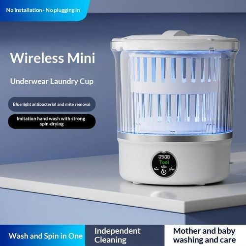 product_image_name-Generic-Wireless Mini Underwear Laundry Cup (Upgraded Version) - 3L Wash & Spin in One with Blue Light Antibacterial, 16000RPM Spin-Drying, 6000mAh Battery for Underwear/Socks/Baby Clothes-2