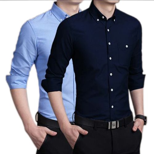 Shop Cerrbelos Long Sleeve Shirt - 2 Pieces - Blue/Navy Blue Online ...