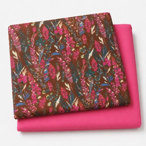 Material Queen Plain and pattern fabric 4 yards