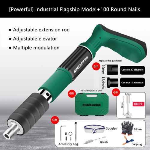 Mini Nail Gun - Manual Nail Wall Fastening Tool Kit with 20 Nails and  Safety Glasses - Tool for Brick, Concrete, Aluminum Alloy, and Wood by  Stalwart - Amazon.com
