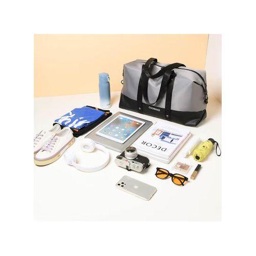 product_image_name-White Label-Women’s Large Travel Tote Bag - Waterproof Lightweight Shoulder Handbag with Zipper Compartments for Gym, Weekend Trips & Everyday Use (W50 x D16 x H29)cm / (W19.7 x D6.3 x H11.4)inch - Grey-5