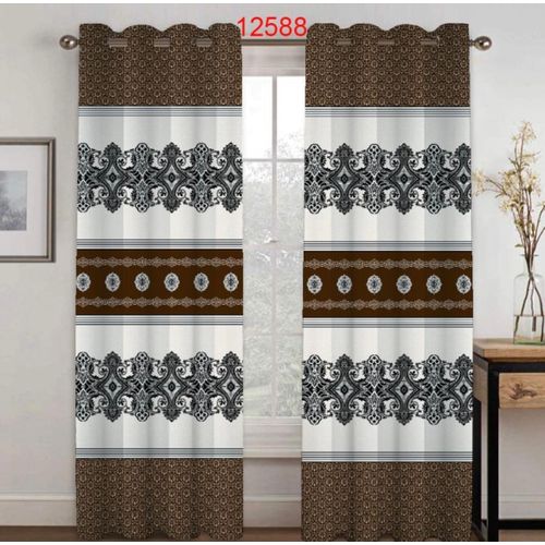product_image_name-White Label-2-in-1 Luxury Blackout Window Curtain – Grey & Brown Design – 150cm x 240cm – Eyelet Top-1
