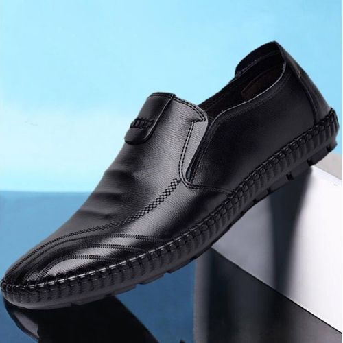 Shop Generic Leather Casual Loafers - Black Online | Jumia Ghana