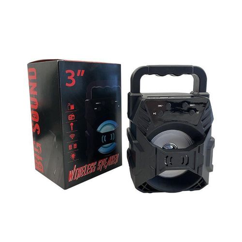 product_image_name-Generic-Bluetooth Speaker, Portable 3-Inch Wireless Speaker, TWS Functionality, Karaoke Mode, 6-Hour Rechargeable Battery, USB Drive, TF Card, AUX, FM Radio, Black-2