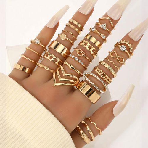 product_image_name-Fashion-30-Piece Elegant Couple Ring Set With Rhinestone Inlay-1