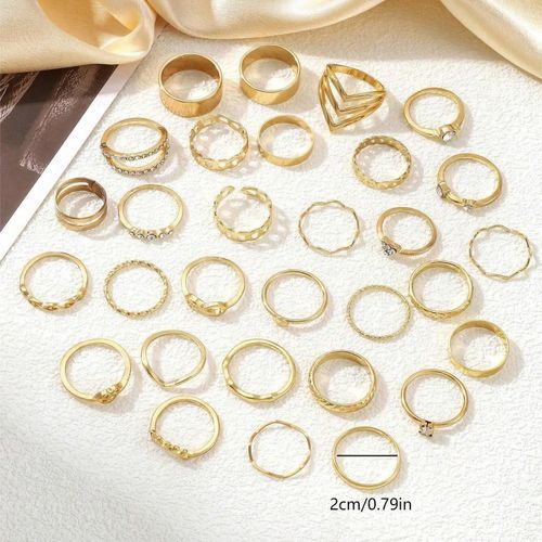 product_image_name-Fashion-30-Piece Elegant Couple Ring Set With Rhinestone Inlay-4