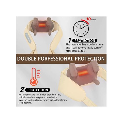 product_image_name-Generic- Electric Shoulder & Neck Massager with Heating- 3 Massage MODES 1500mAh 20MIN SESSION MD-065 - Beige -2