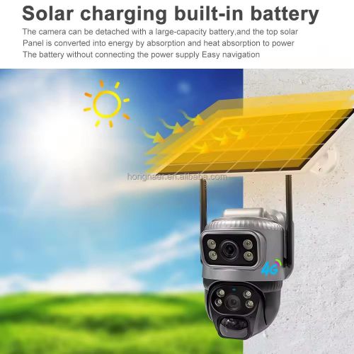product_image_name-Generic-Rechargeable 4G Sim Card Solar Camera Dual lens- Black-3