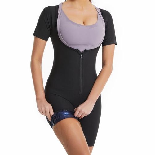 Shop Generic Silver Coating Women's Sauna Sweating Bodysuit 3in1 Slim Full  Body Shapewear Waist Trainer Corset Loss Fat Fitness Jumpsuit Online