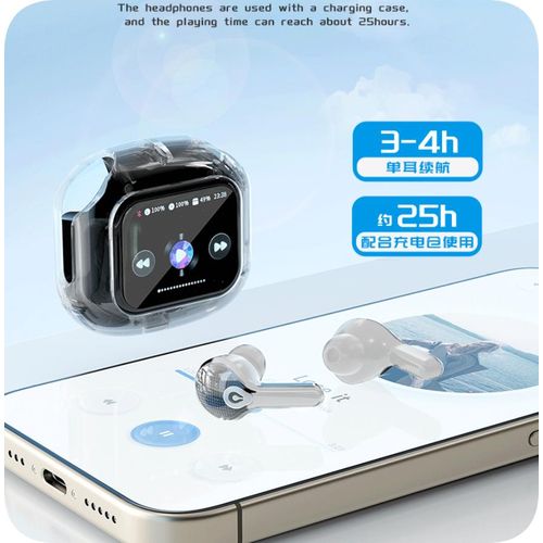 product_image_name-Generic-Wireless Bluetooth Earphone With Mic HeadsetTransparent LCD Display Wireless Bluetooth Gaming Earbuds with Ultra-Long Battery Life, Sports Noise Cancellation-3