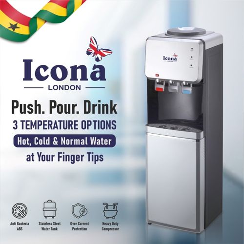 product_image_name-Icona London-ILWD-400RLB Water Dispenser With Refrigerator - Titanium Silver + 12 Months Warranty-2
