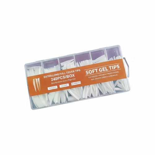 product_image_name-Generic-Extra Long Full Cover Soft Gel Nail Tips – 240 Pcs/Box – Clear Professional Manicure Set-2