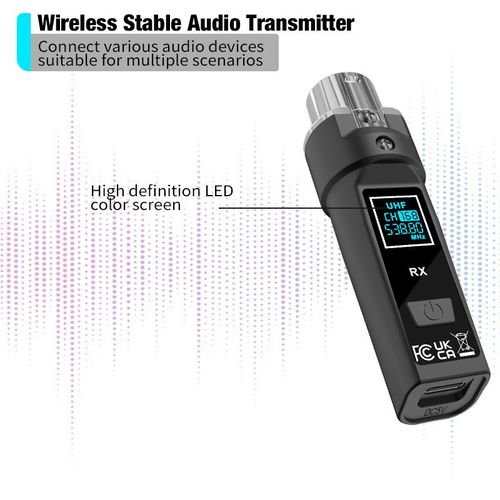 BOMGE Wireless Microphone Converter UHF XLR Transmitters and Mic Receiver System for Guitar PA System DJ Mixer Audio Mixer Dynamic Mic - image 8