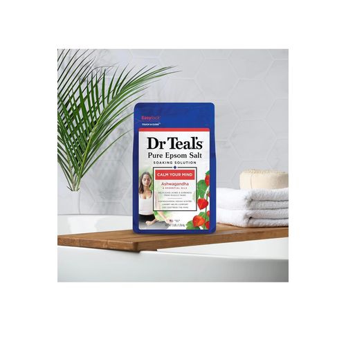 Dr Teal'S Pure Epsom Salt Soaking Solution Calm Your Mind  With Ashwagandha - 1.36kg