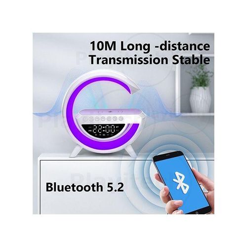 product_image_name-Generic-Smart LED Lamp, Clock, Wireless Fast Charge, Bluetooth Speaker All In One - White-3