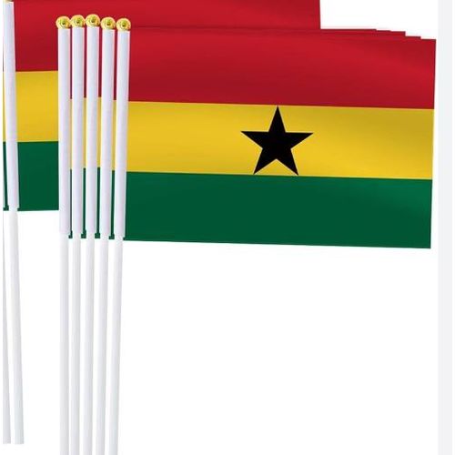 product_image_name-Generic-12 Pieces Small Hand Held Ghana Flag - Multicolor -3
