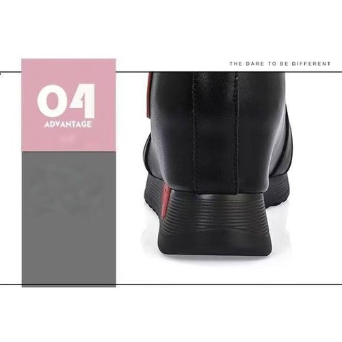 product_image_name-Fasfion-Black Women’s Height Increasing Platform Leather Sneakers, Fashion Thick‑Sole Casual Shoes with Soft Cushion for Daily Wear-6