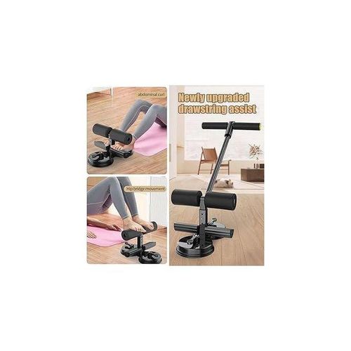 Generic Sit-up Bar with Rope for multifunctional fitness exercise, double suction base. Black - image 4